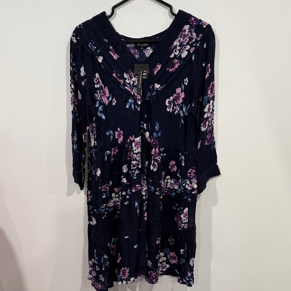 Papa Vancouver Floral Navy Midi Dress